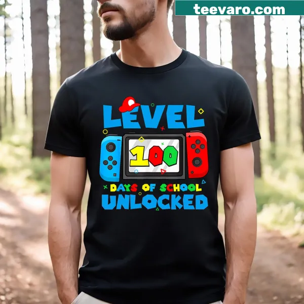Typography design celebrating 100 days of school on a kids' t-shirt