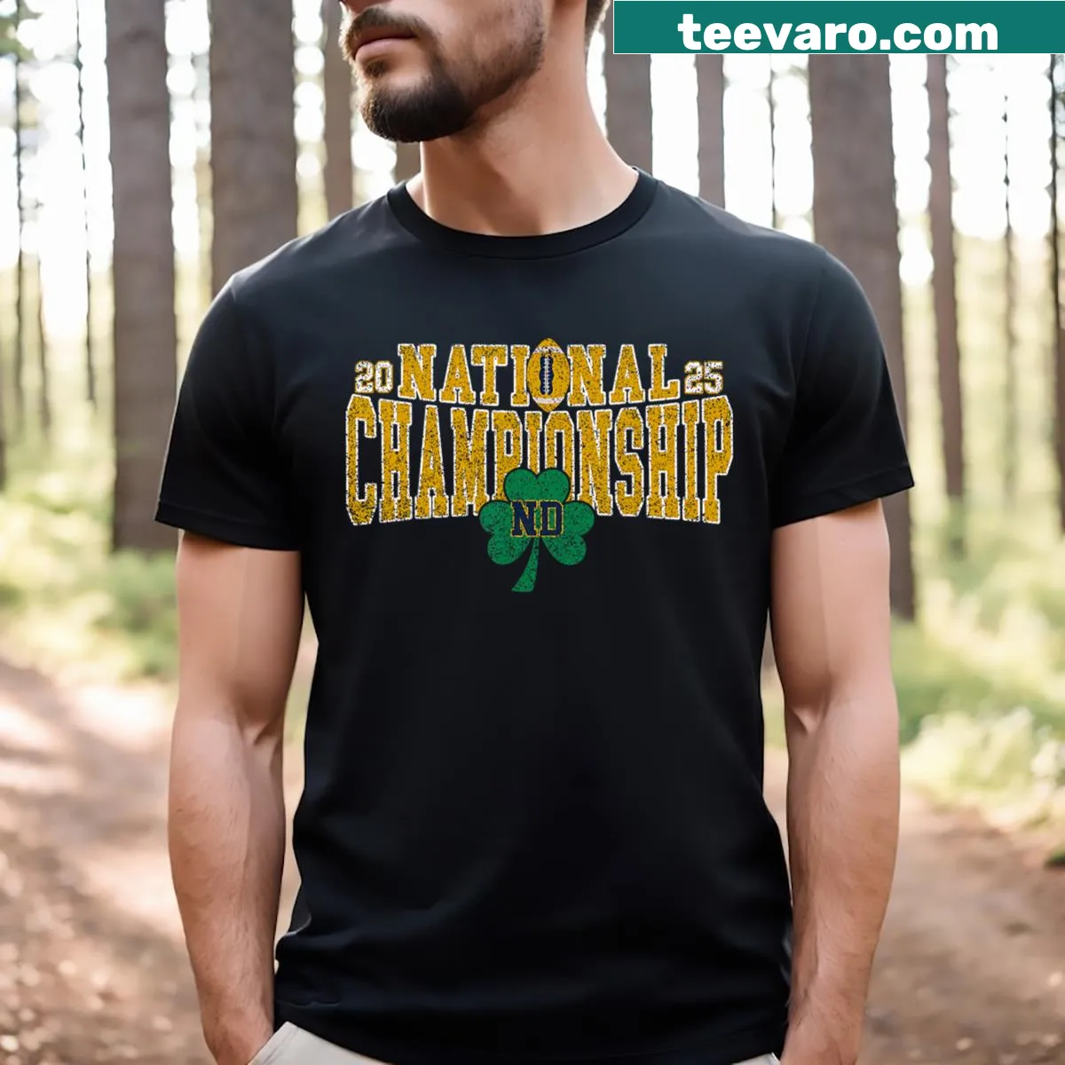 Vintage-style T-shirt celebrating the 2025 National Football Championship — on a men's t-shirt