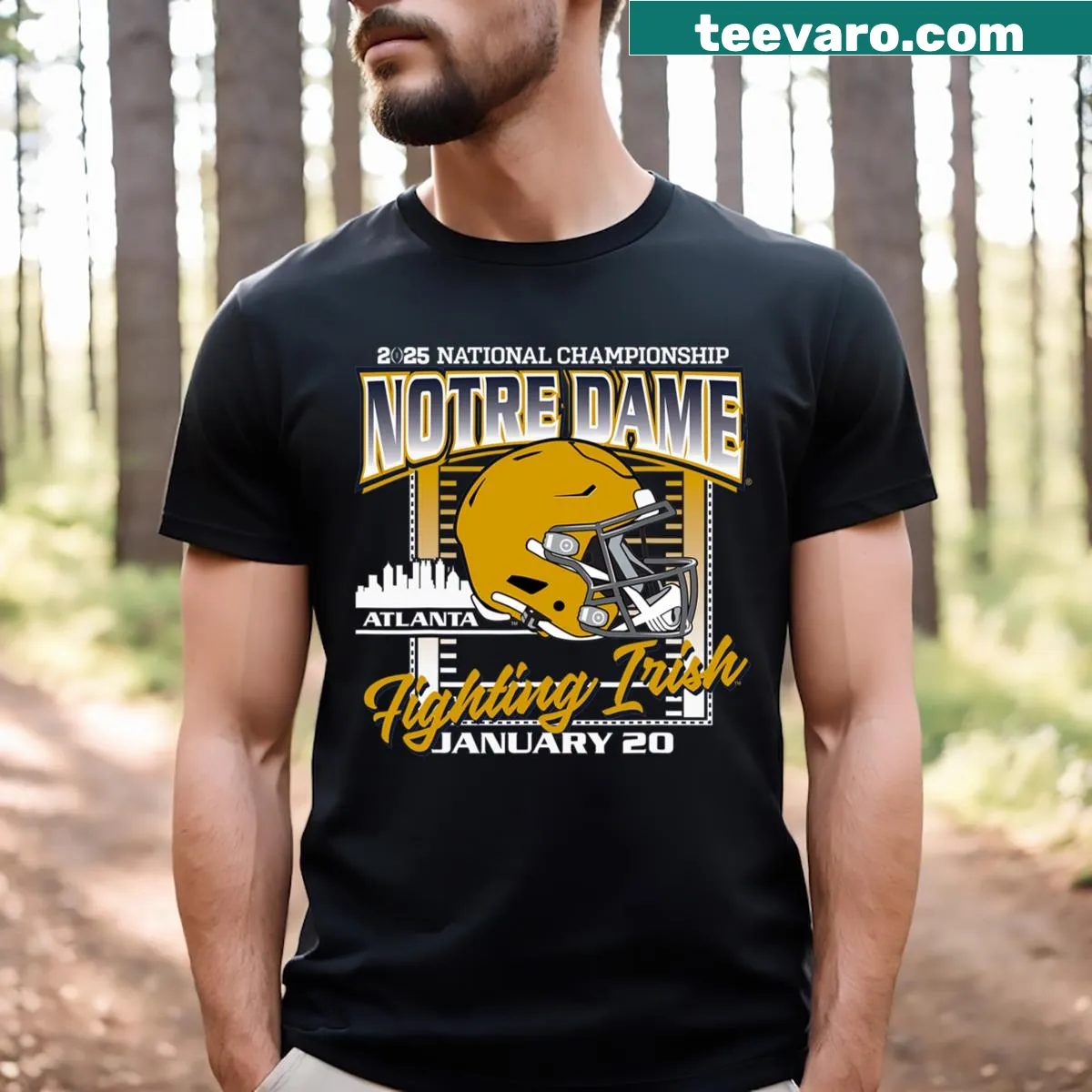Retro Notre Dame souvenir t-shirt for men and kids — on a men's t-shirt