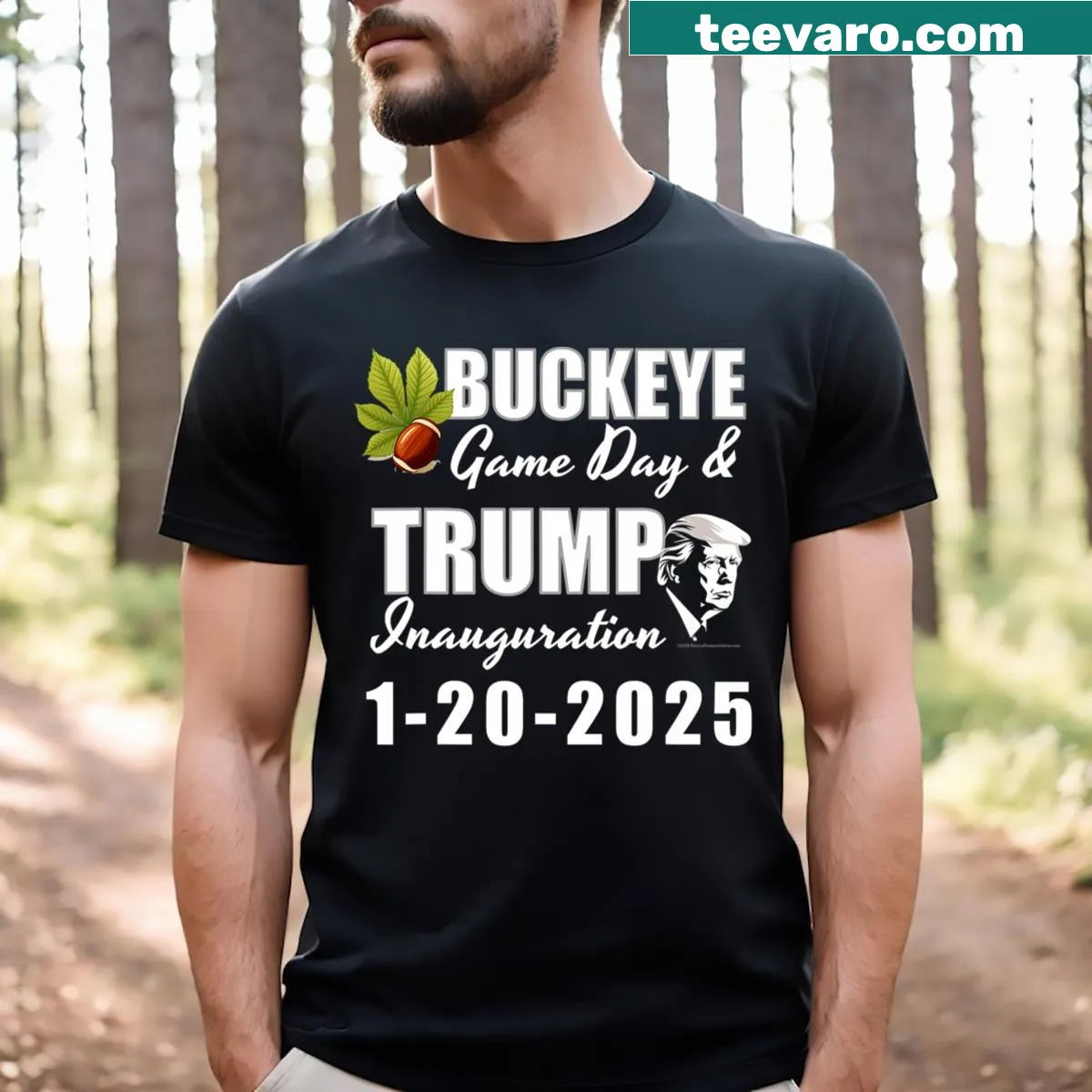 T-shirt celebrating Ohio and Donald Trump's Inauguration Day 2025 — on a men's t-shirt
