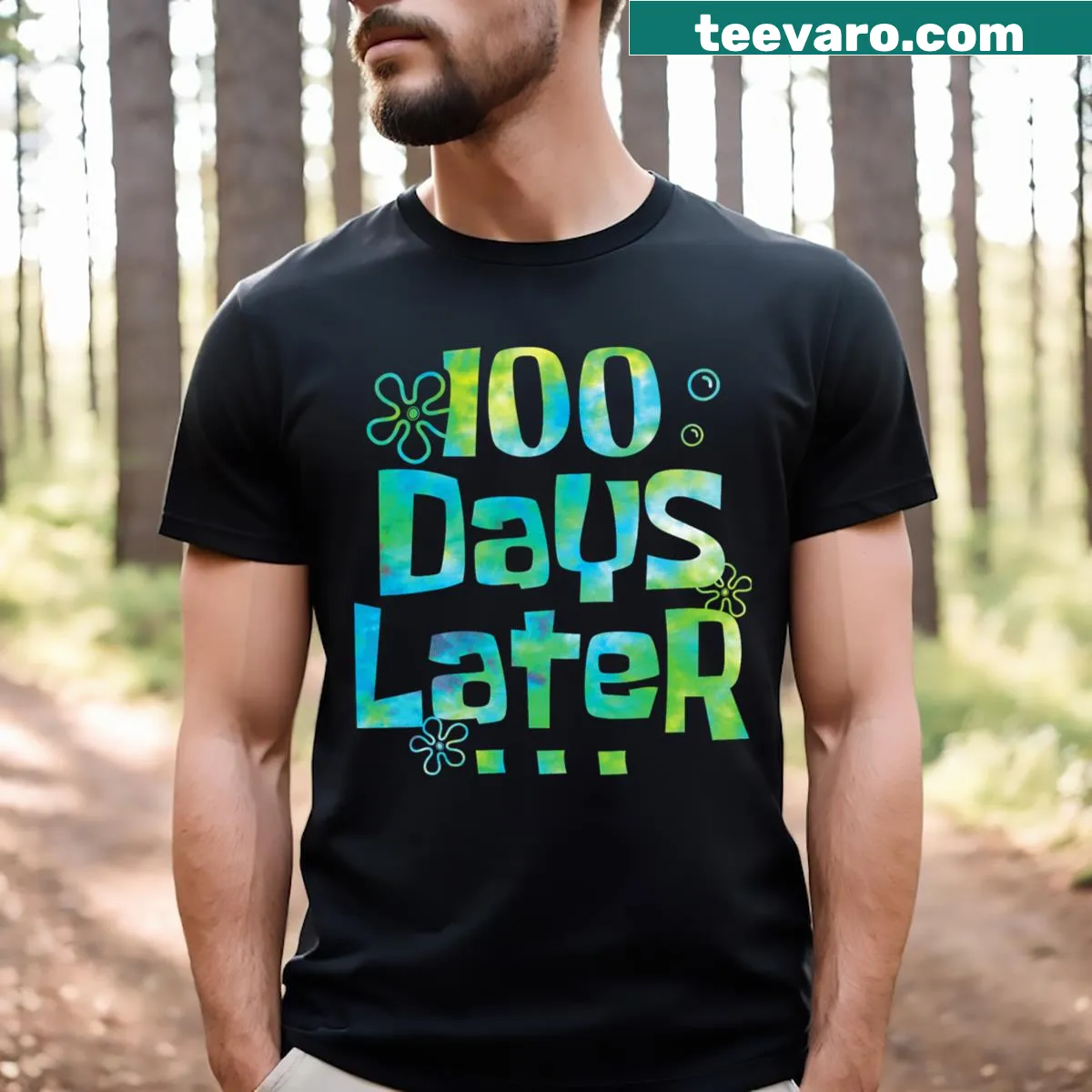 Playful T-shirt for 100th day of school celebration — on a men's t-shirt