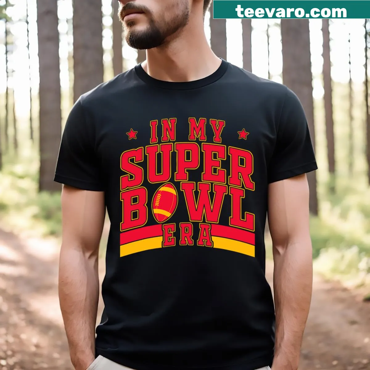 American football themed t-shirt for Super Game Day 2025. — on a men's t-shirt