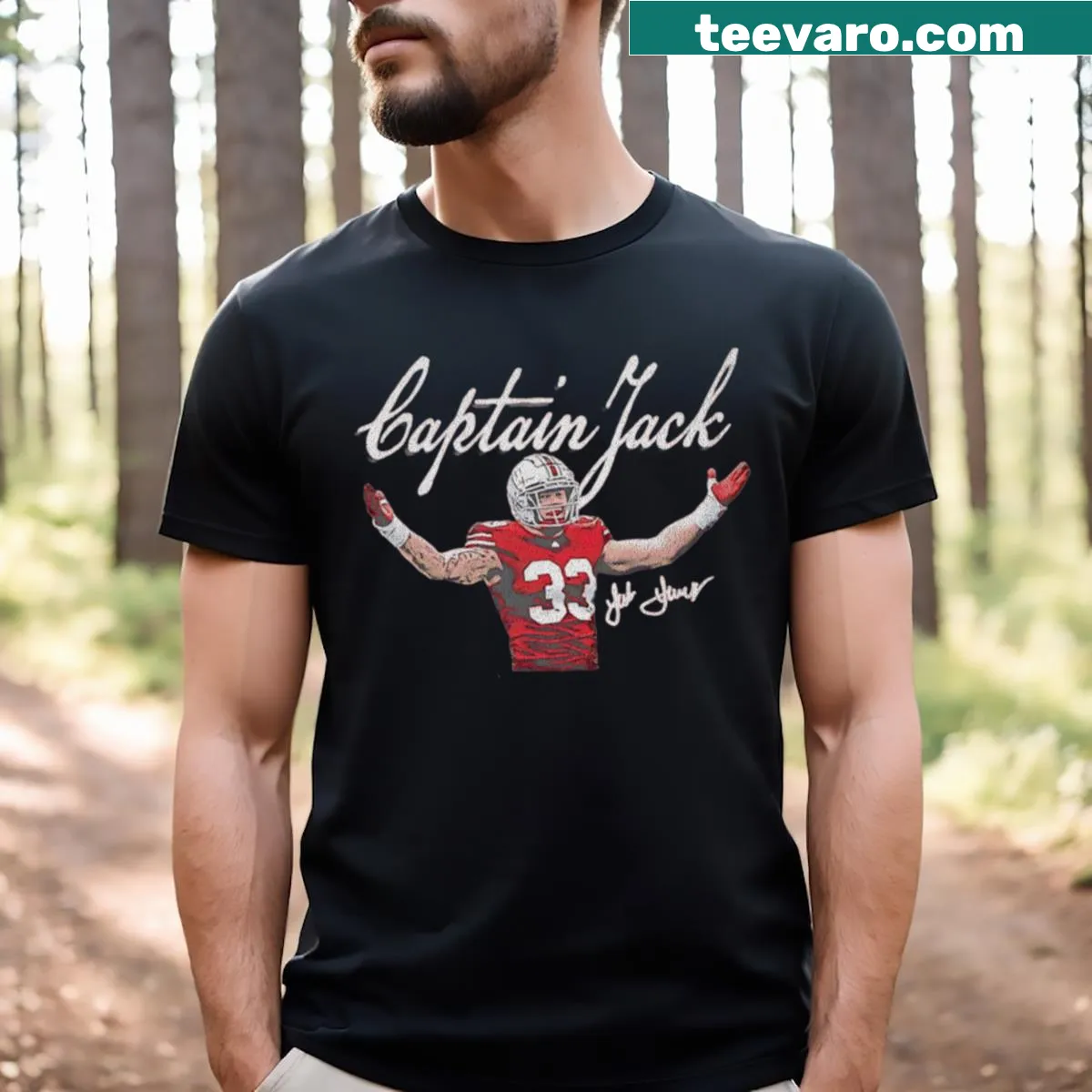 Vintage graphic t-shirt featuring Jack Sawyer design — on a men's t-shirt