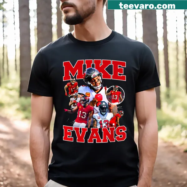Vintage graphic of Mike Evans on a retro 90s T-shirt