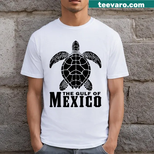 Illustrative t-shirt featuring a sea turtle design inspired by the Gulf of Mexico