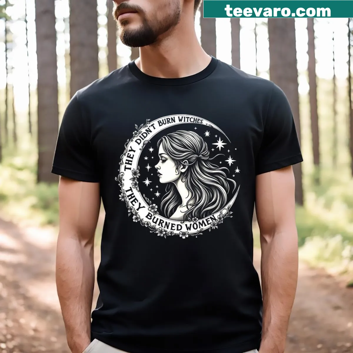 Bold feminist T-shirt with a strong message on women's rights — on a men's t-shirt