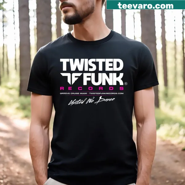 Illustrative T-shirt with a fun music records club logo
