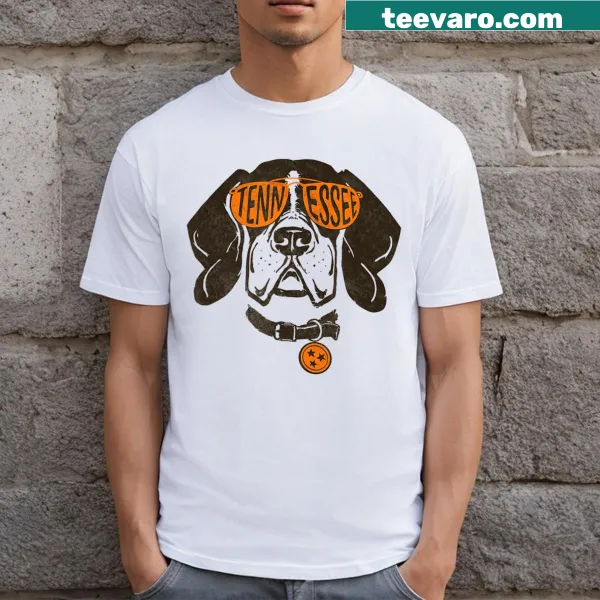 Vintage orange t-shirt featuring a dog silhouette and Tennessee theme