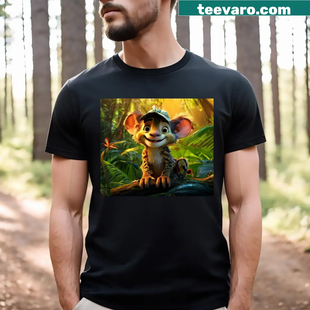 Cartoon-themed graphic T-shirt celebrating animation — on a men's t-shirt