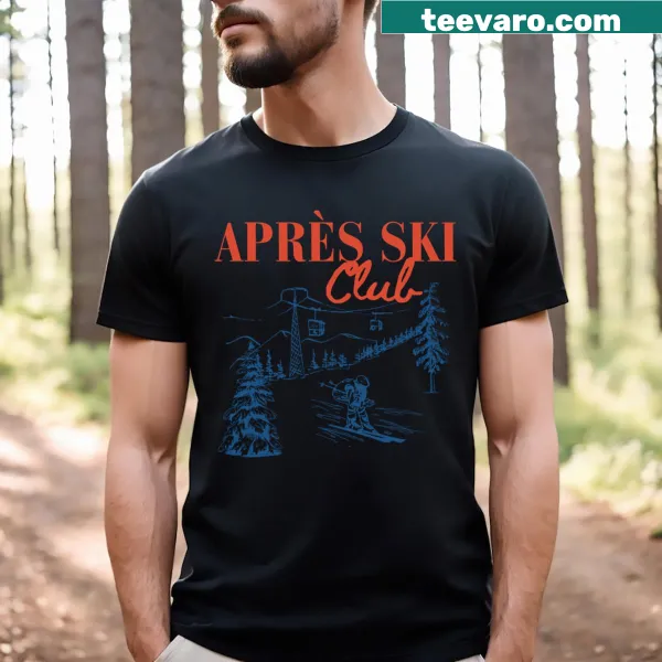 T-shirt with illustrations celebrating après-ski culture