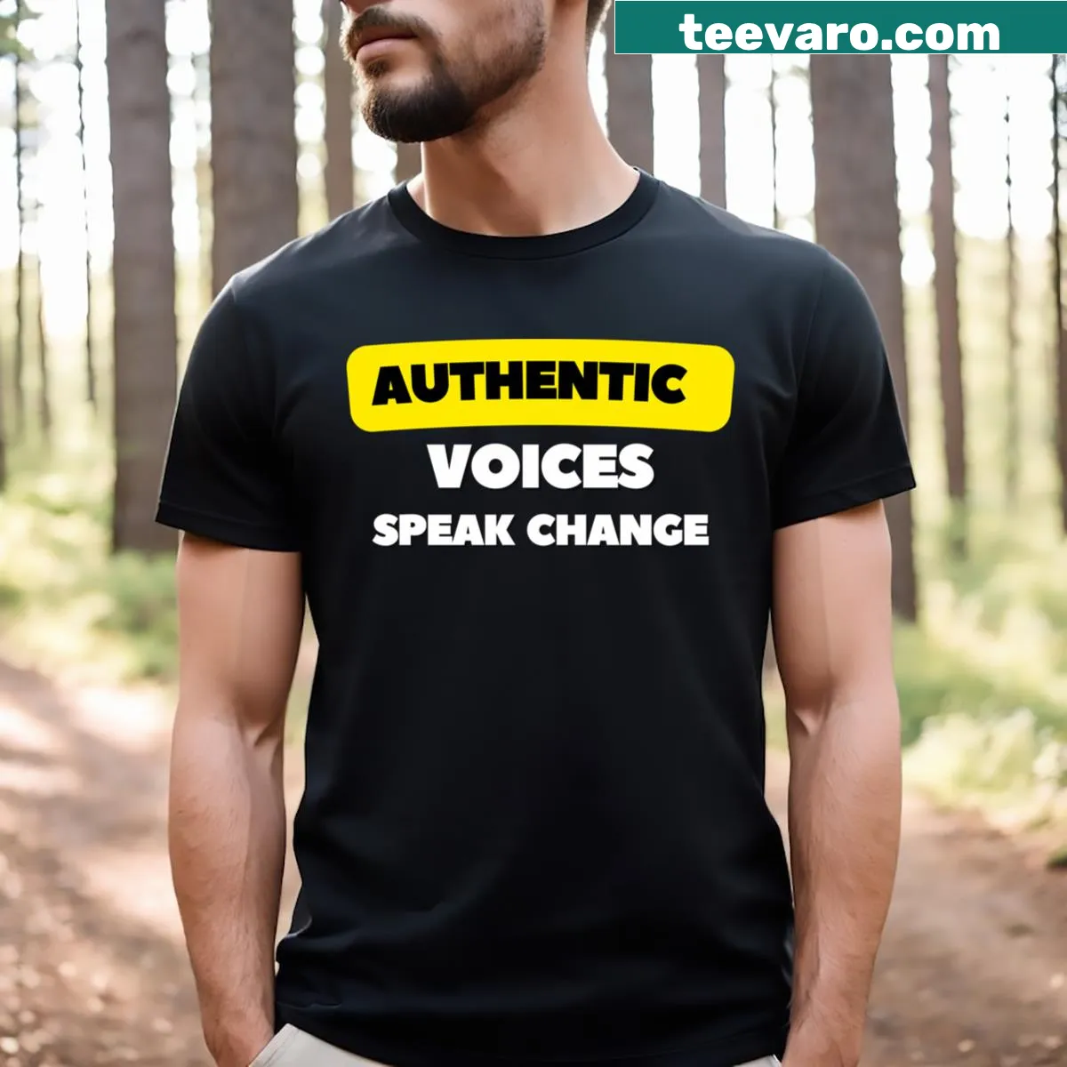 Inspirational graphic T-shirt advocating for change — on a men's t-shirt