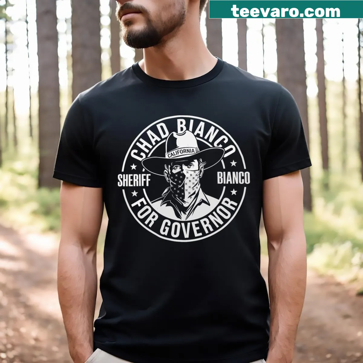 Chad Bianco Governor campaign t-shirt — on a men's t-shirt