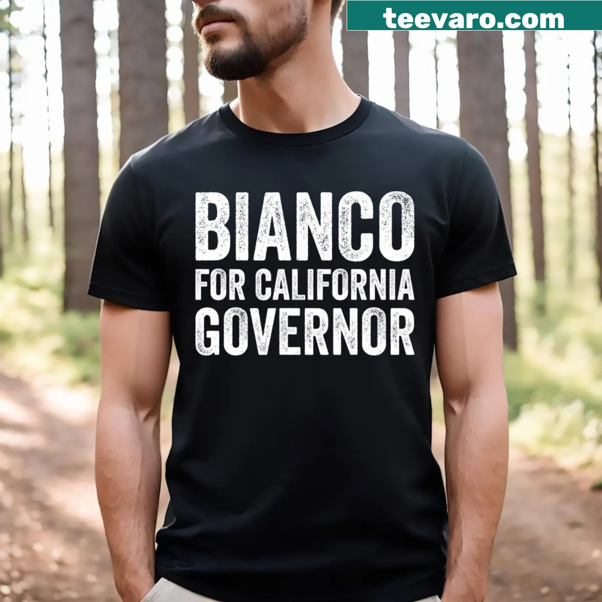 California Governor campaign t-shirt for Chad Bianco — on a men's t-shirt