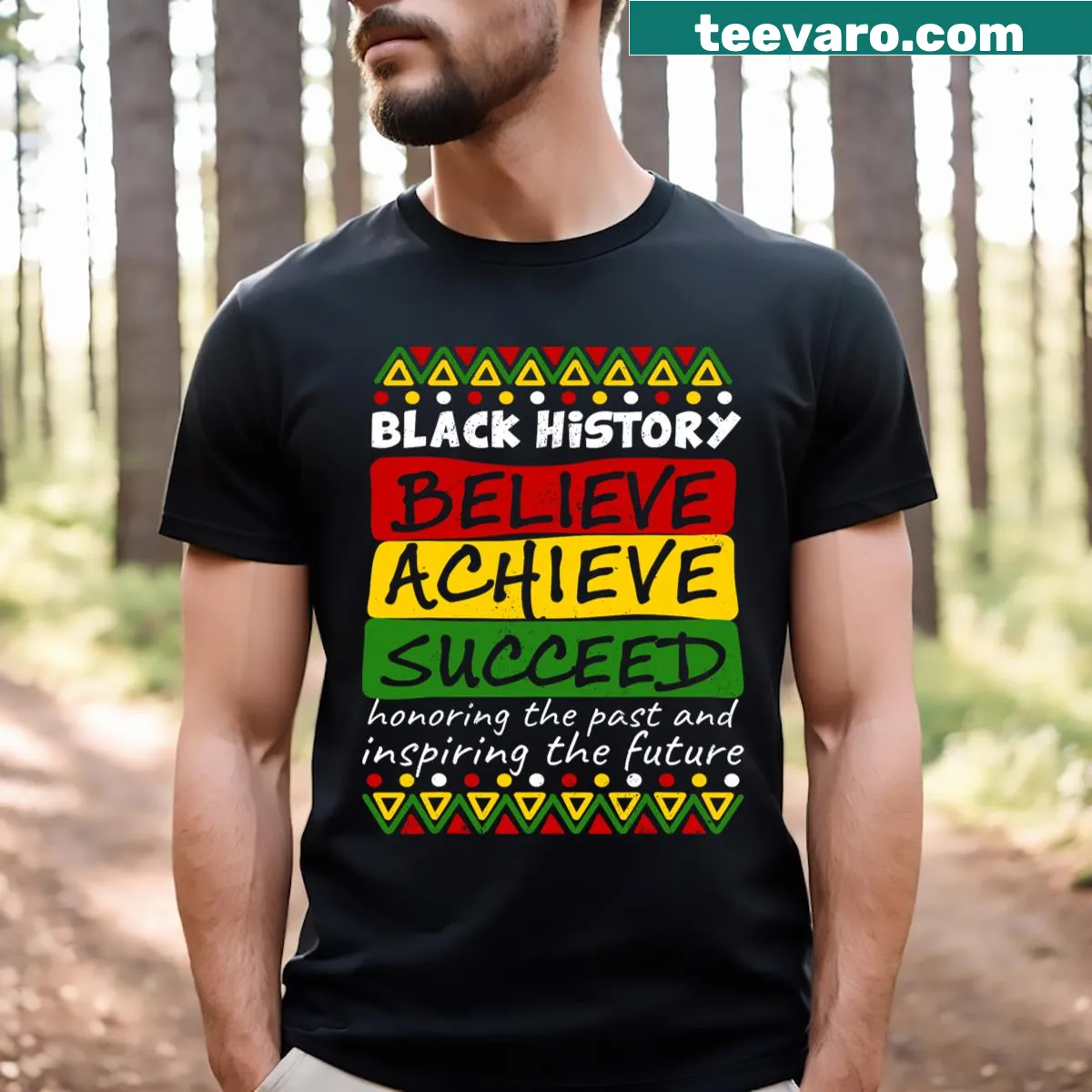 T-shirt honoring Black history and inspiring future generations — on a men's t-shirt