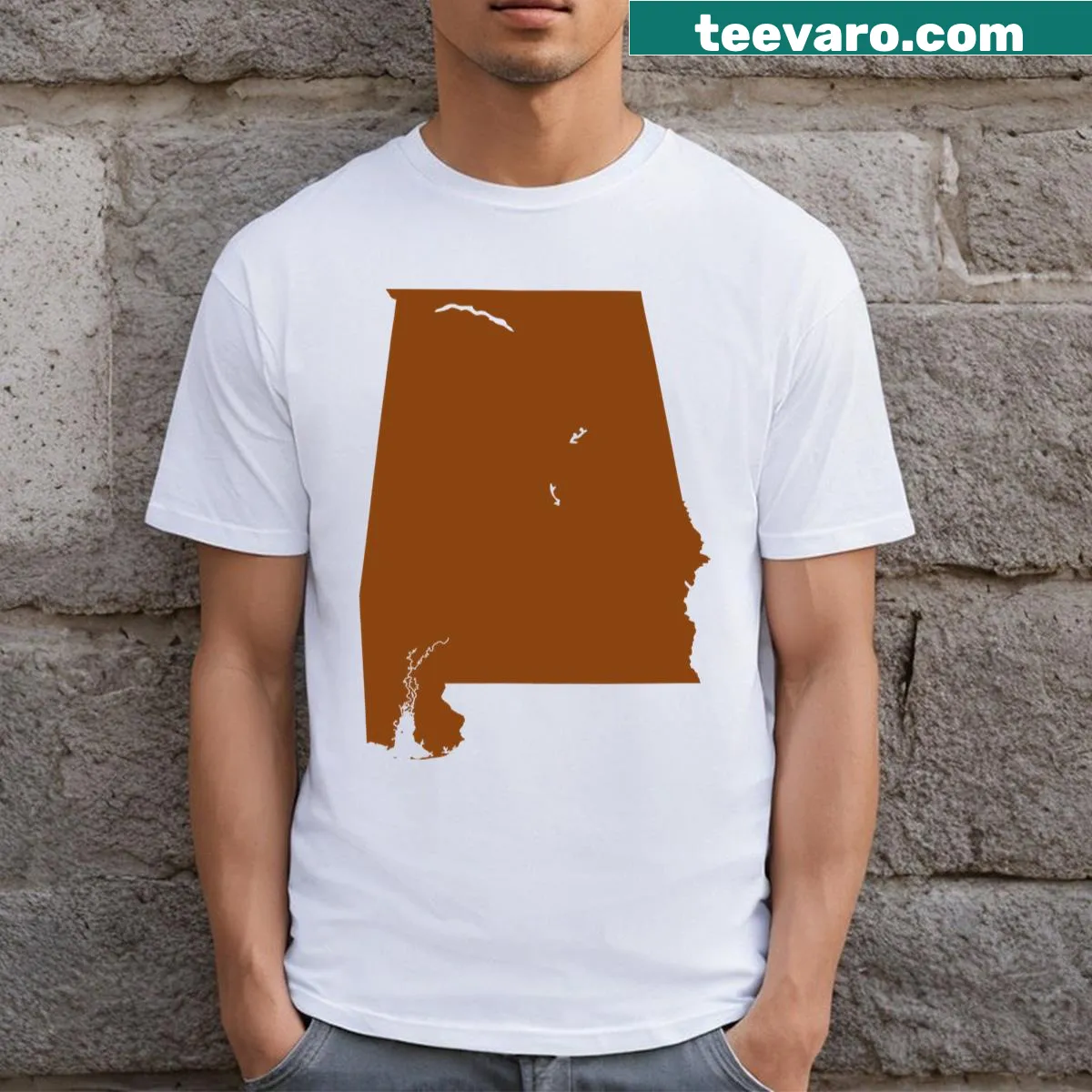 Vintage design T-shirt celebrating Alabama — on a men's t-shirt