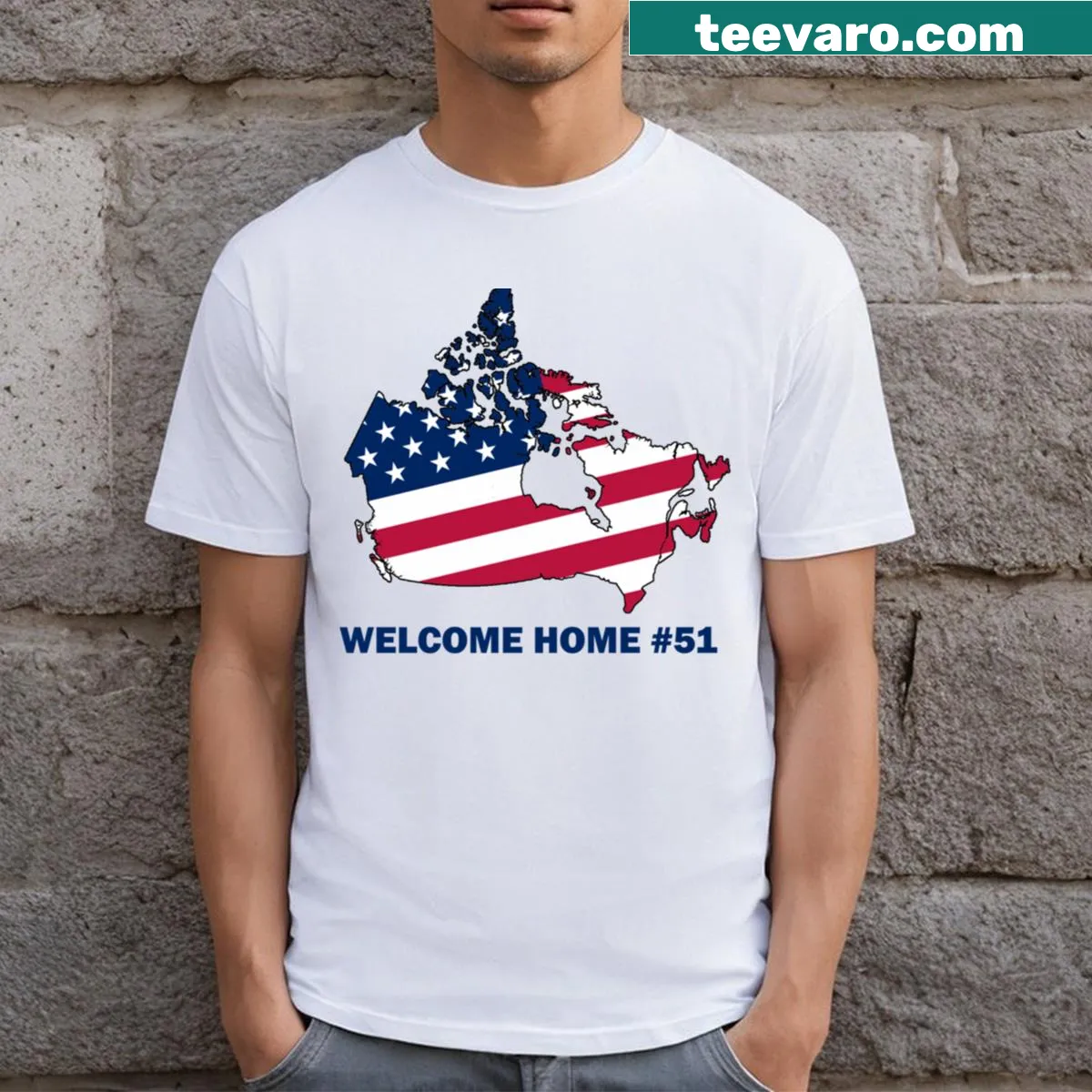 Funny Canada United States 51 State t-shirt design — on a men's t-shirt