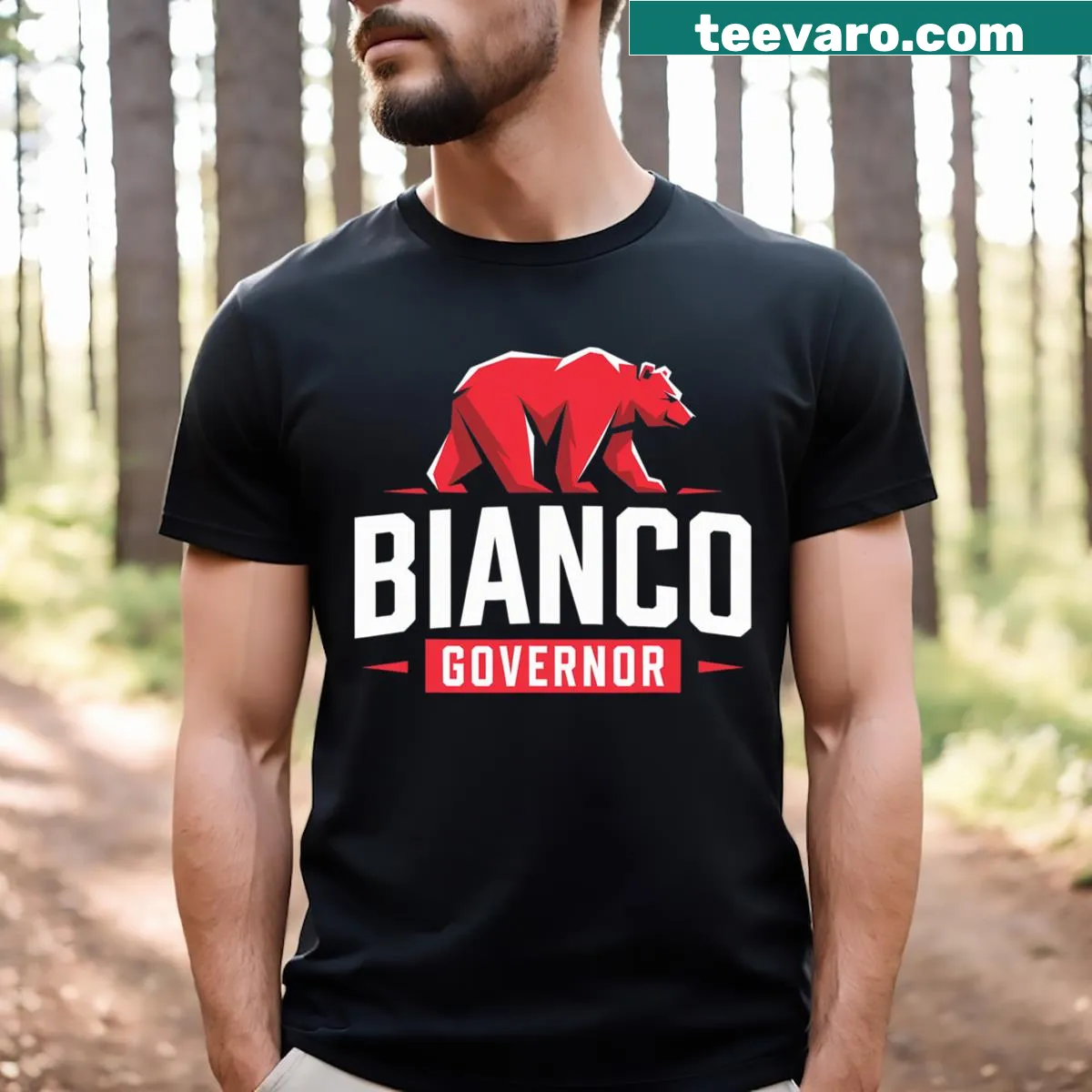 Bold T-shirt supporting Chad Bianco's campaign for governor — on a men's t-shirt
