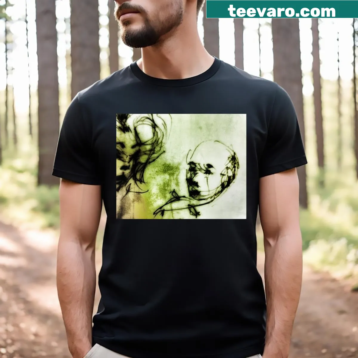 Witty t-shirt with 'Discovery Of A Corporate Worm' text — on a men's t-shirt