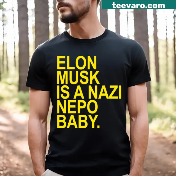 Edgy t-shirt featuring controversial text about Elon Musk