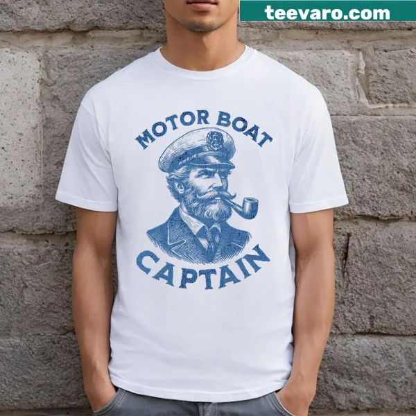 Nautical-themed graphic T-shirt for motorboat captains