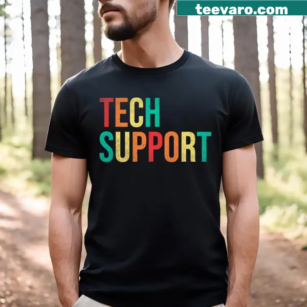 Tech Support Dad t-shirt featuring humorous typography