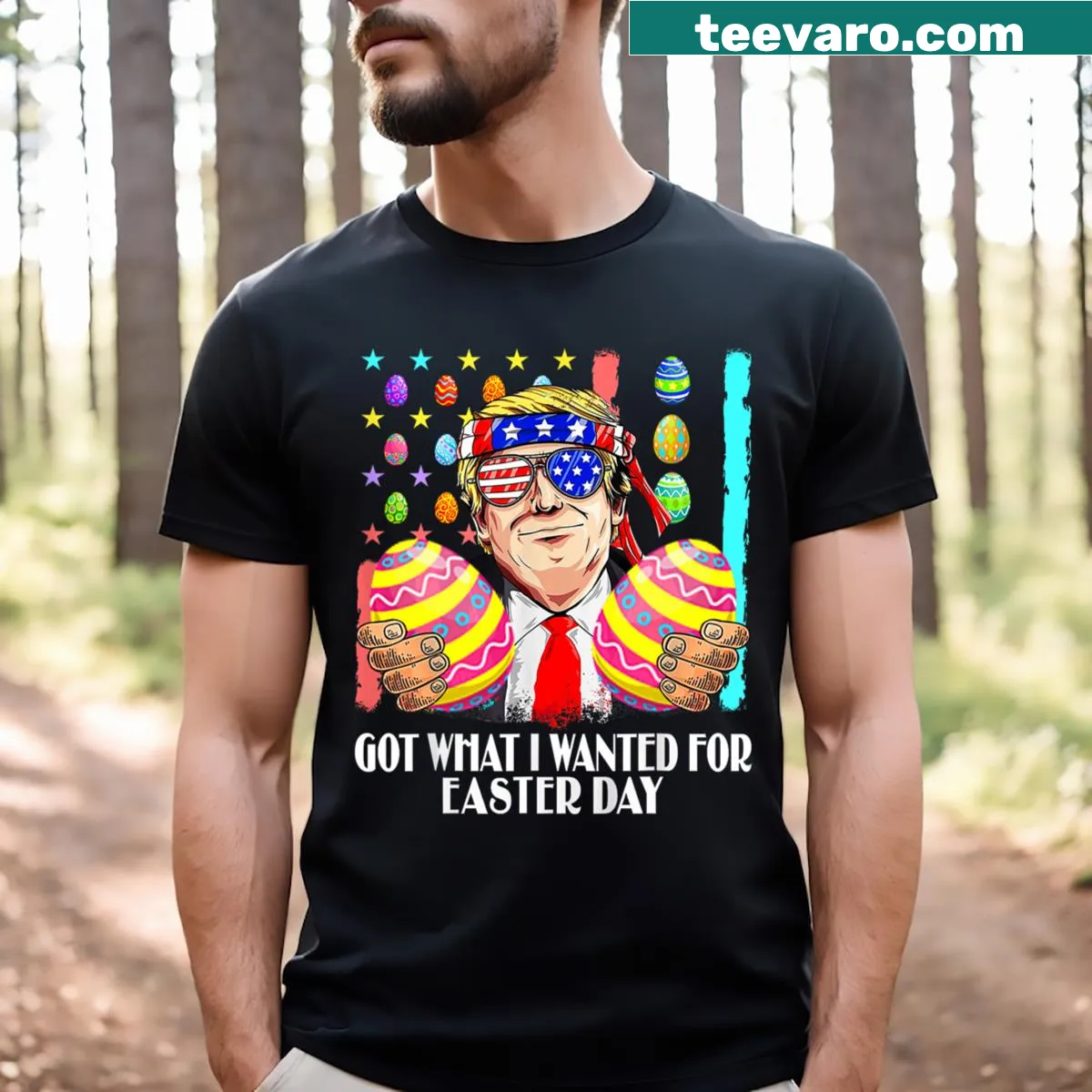Funny Easter-themed T-shirt with a political twist — on a men's t-shirt