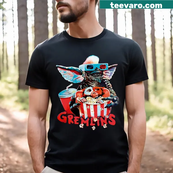 Typography t-shirt featuring a nostalgic Gremlins design