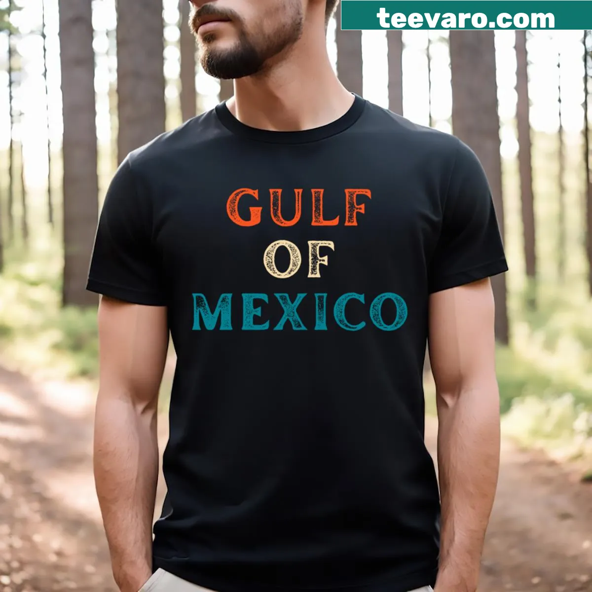 Retro vintage t-shirt celebrating the Gulf Of Mexico — on a men's t-shirt