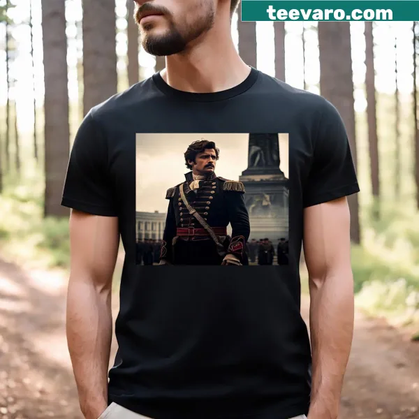 T-shirt with the phrase 'Historical Films And Biopic' in bold typography