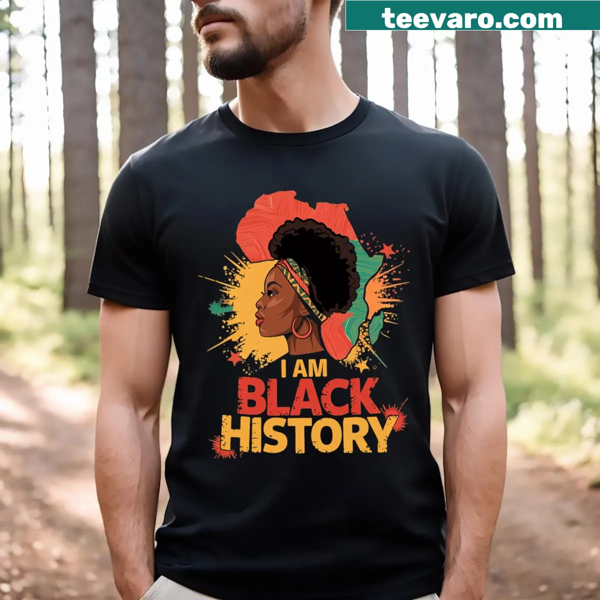 Empowering Black History Month T-shirt for African American girls — on a men's t-shirt