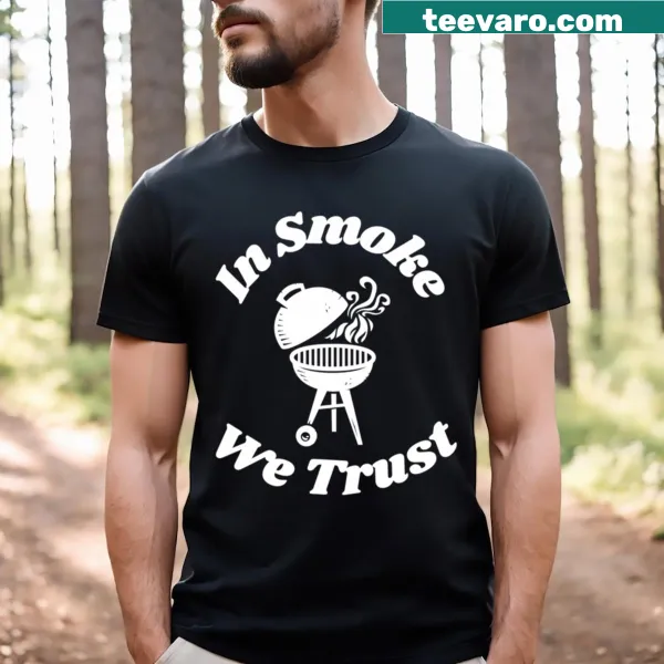 Grilling-themed t-shirt with a humorous slogan about smoke