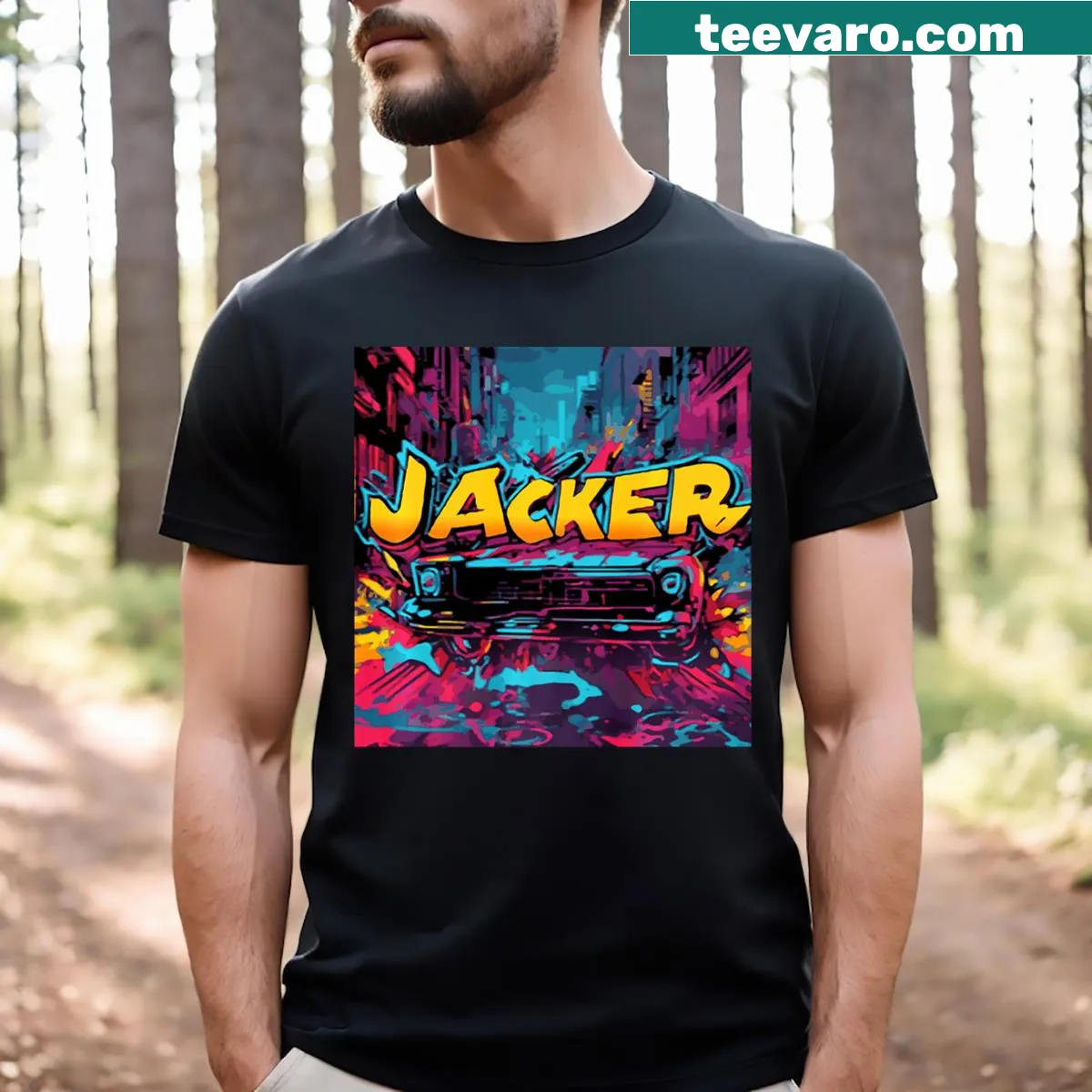Fan art t-shirt celebrating the classic film Jaws from 1975 — on a men's t-shirt