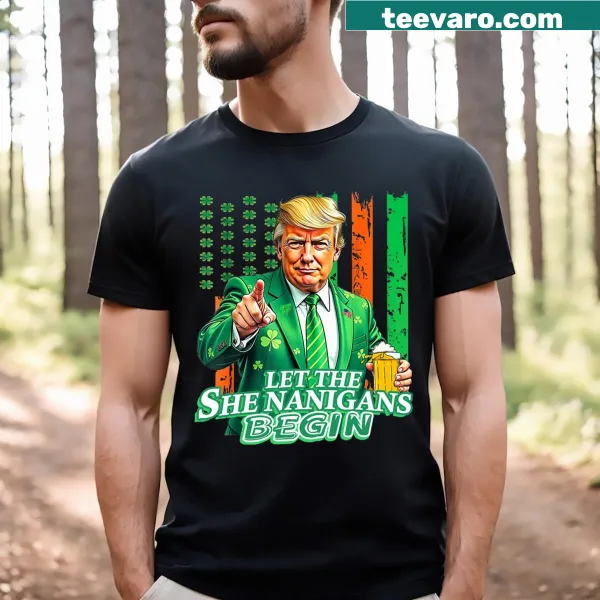 St. Patrick's Day t-shirt with 'Let The Shenanigans Begin' text