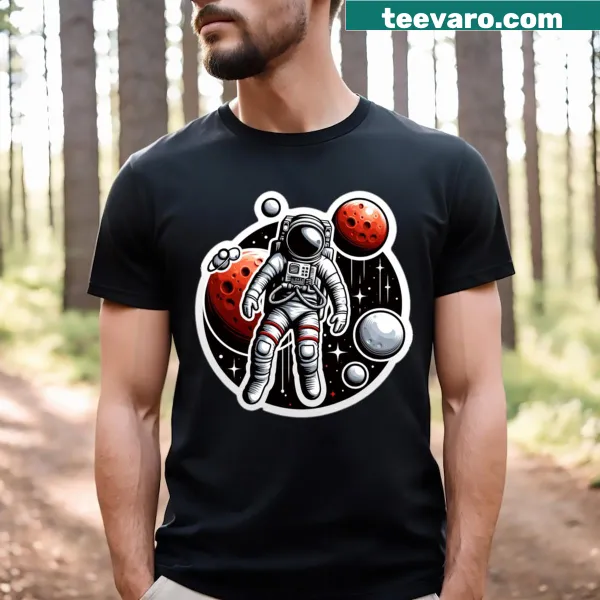 T-shirt depicting life on Mars with imaginative graphics