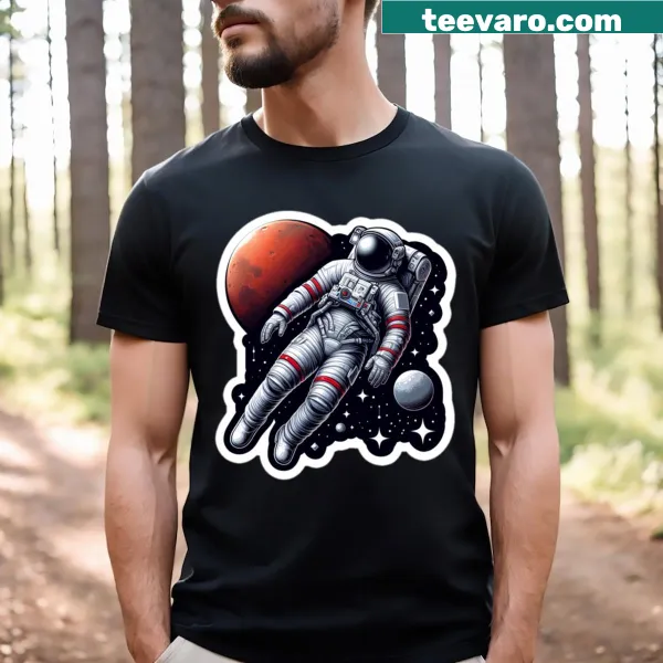 T-shirt featuring artistic representation of life on Mars