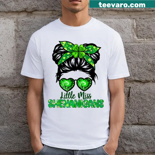 T-shirt featuring Little Miss character for St. Patrick's Day