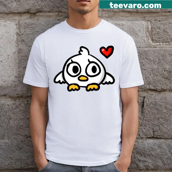 Adorable illustration of lovebirds on a T-shirt