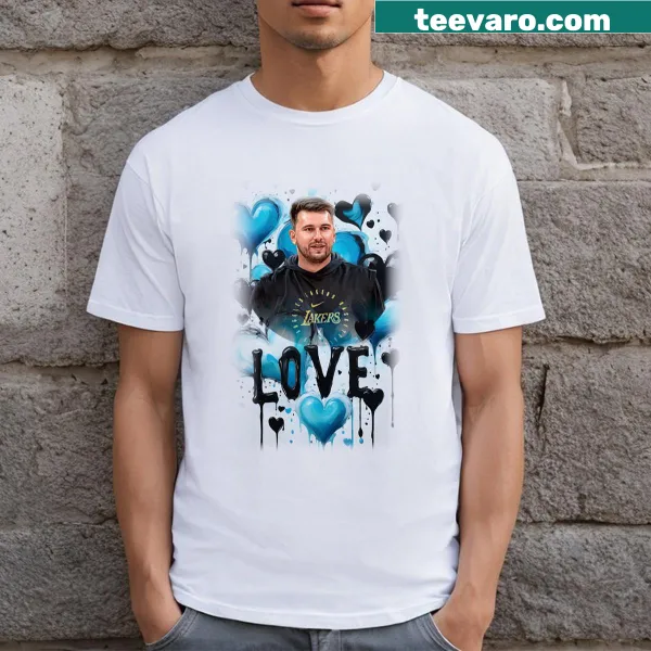 Bold Luka Doncic name printed on a T-shirt