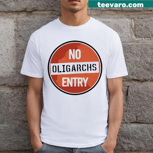 T-shirt with a message against oligarchs in politics