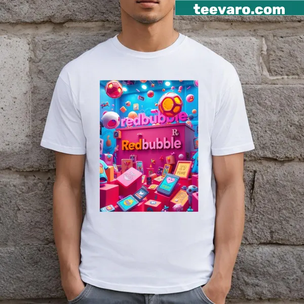 Artistic typography t-shirt labeled 'Redbubble Magic Style.'