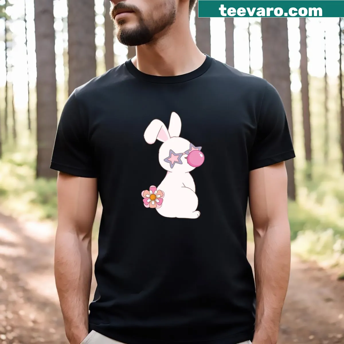 Vintage Easter Bunny T-shirt with a retro design — on a men's t-shirt