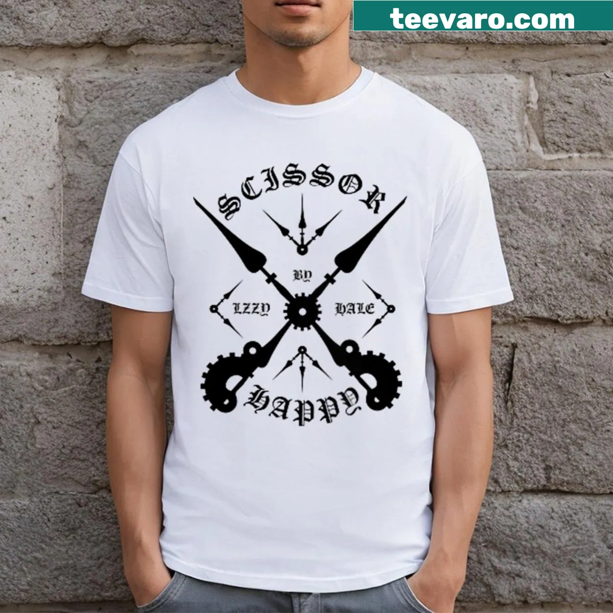 Scissor Happy Not Like Other Girls humorous T-shirt with playful typography — on a men's t-shirt