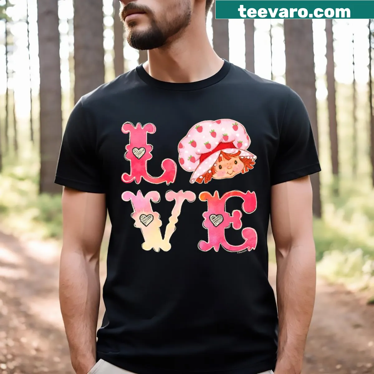 Vintage logo of Strawberry Shortcake for Valentine's Day — on a men's t-shirt