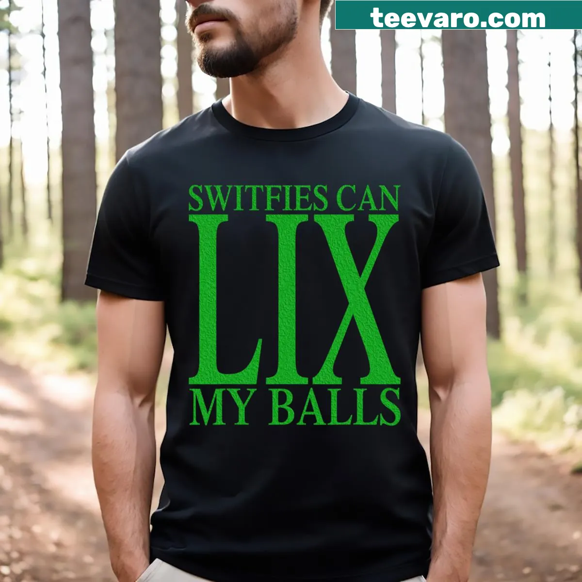 Humorous T-shirt with cheeky saying for men and kids — on a men's t-shirt