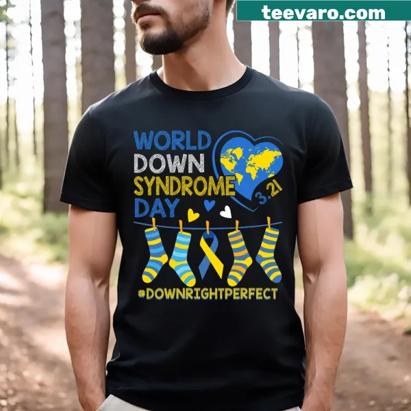 Awareness T-shirt for World Down Syndrome Day with supportive graphics