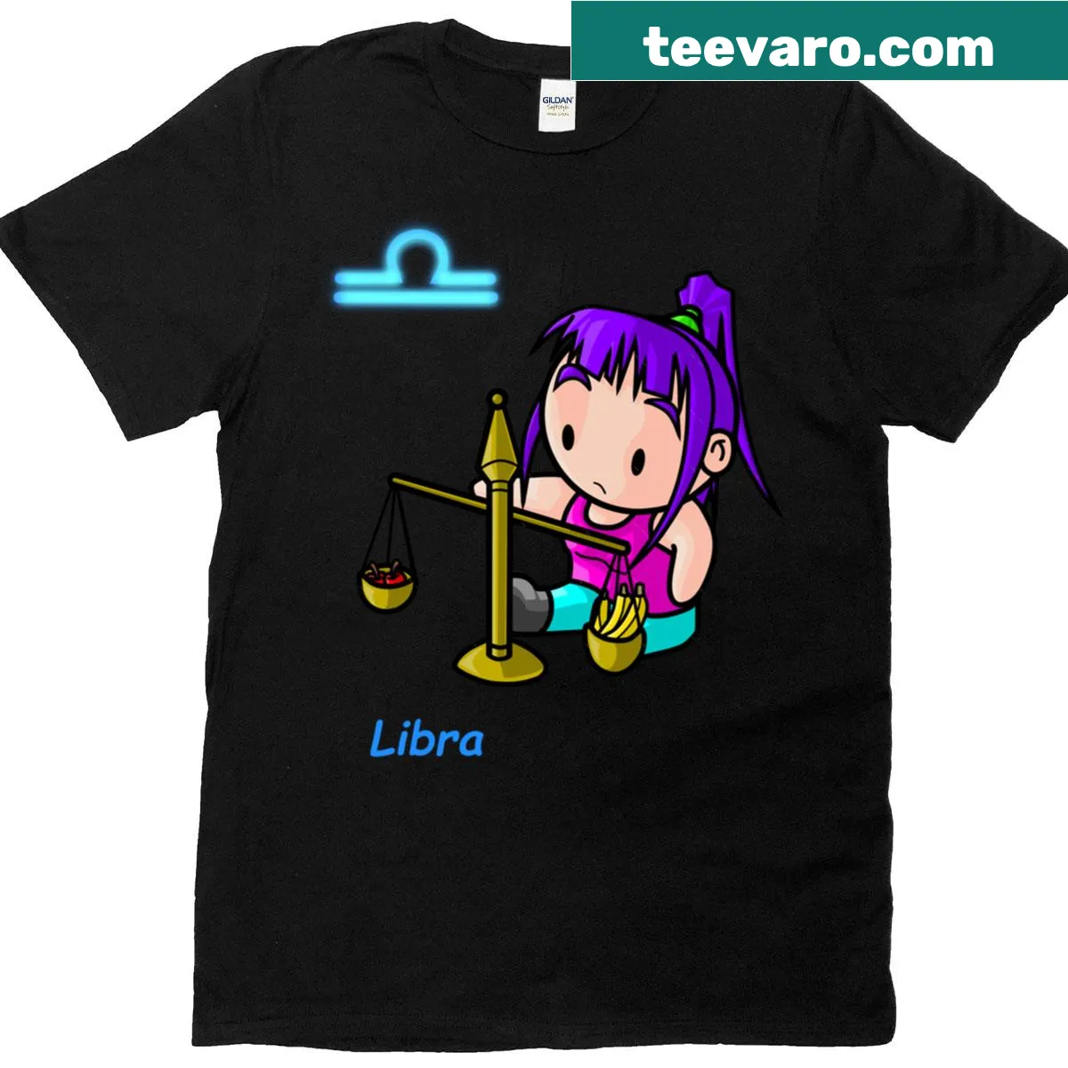 Cute anime-style Capricorn chibi graphic on t-shirt — on a men's t-shirt