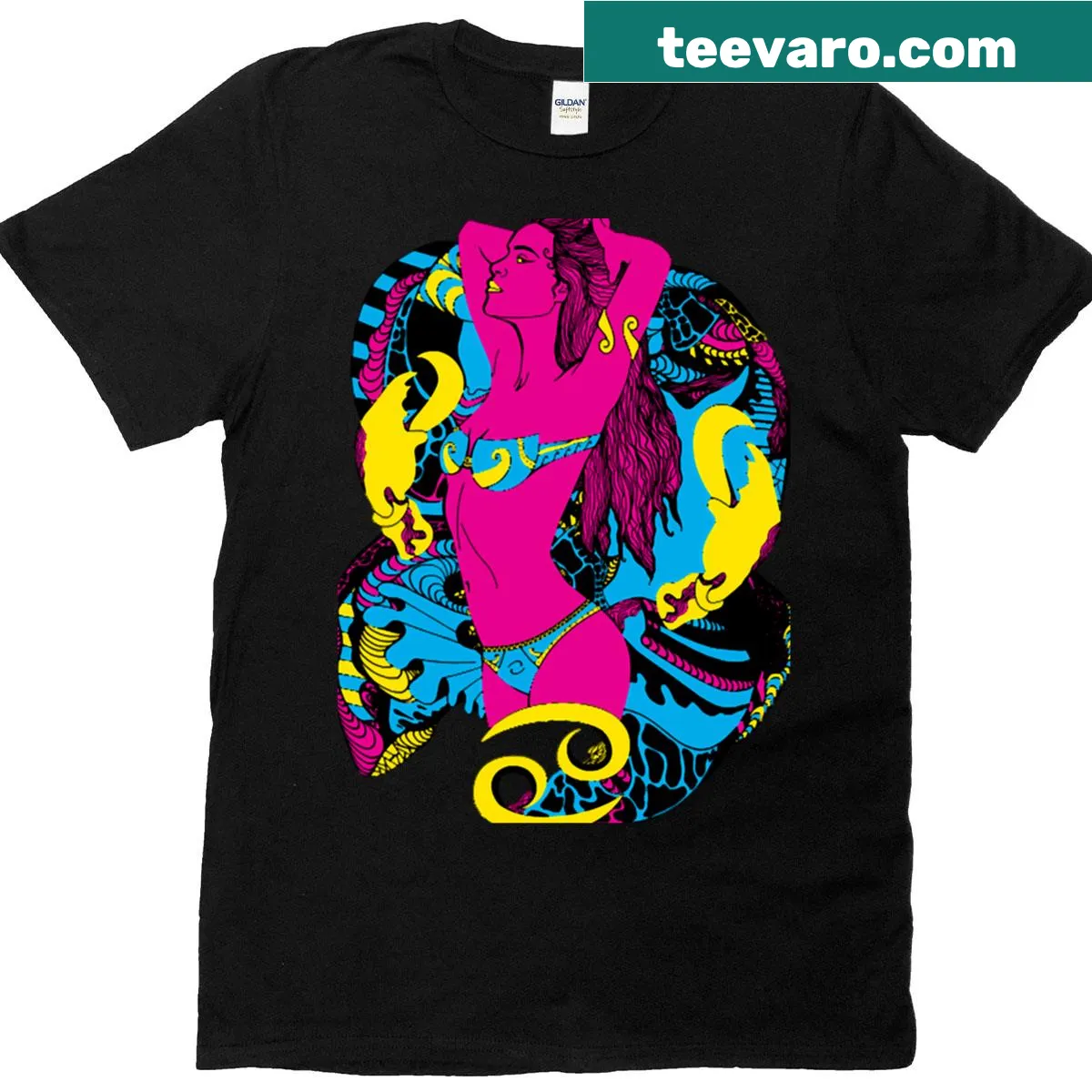 Humorous T-shirt with a graphic playing on color and beauty — on a men's t-shirt