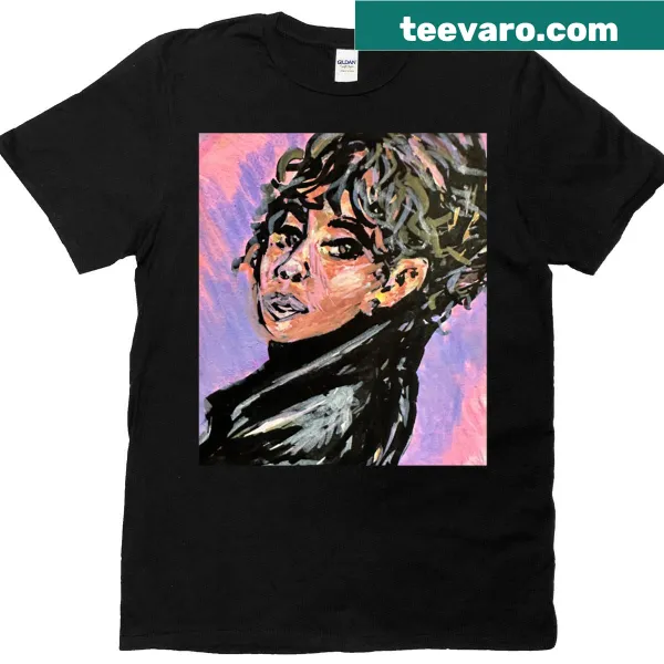 Whimsical cartoon of a girl with curly hair and an earring
