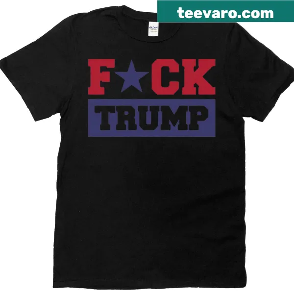Bold Fck Trump graphic text on a casual t-shirt
