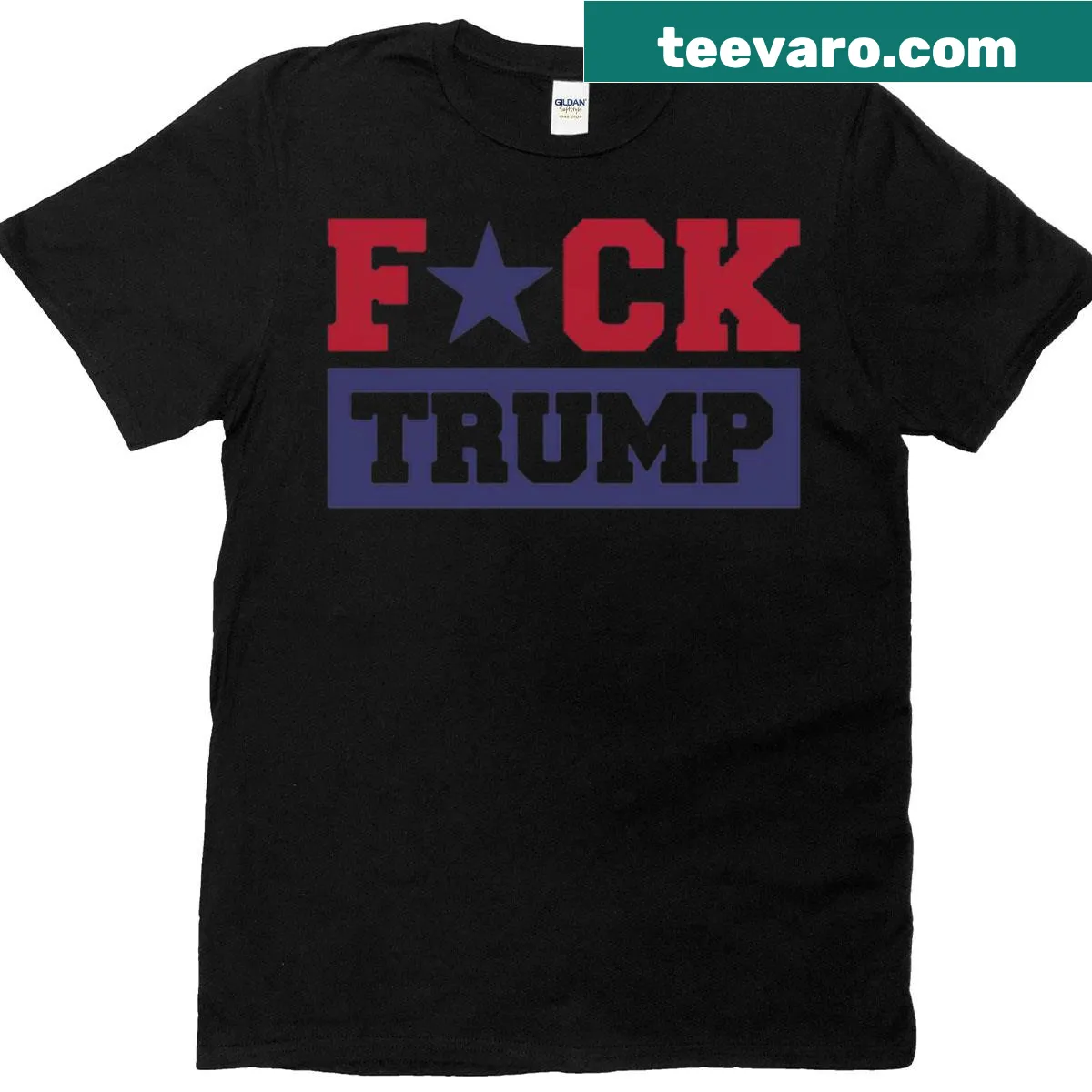 Bold Fck Trump graphic text on a casual t-shirt — on a men's t-shirt